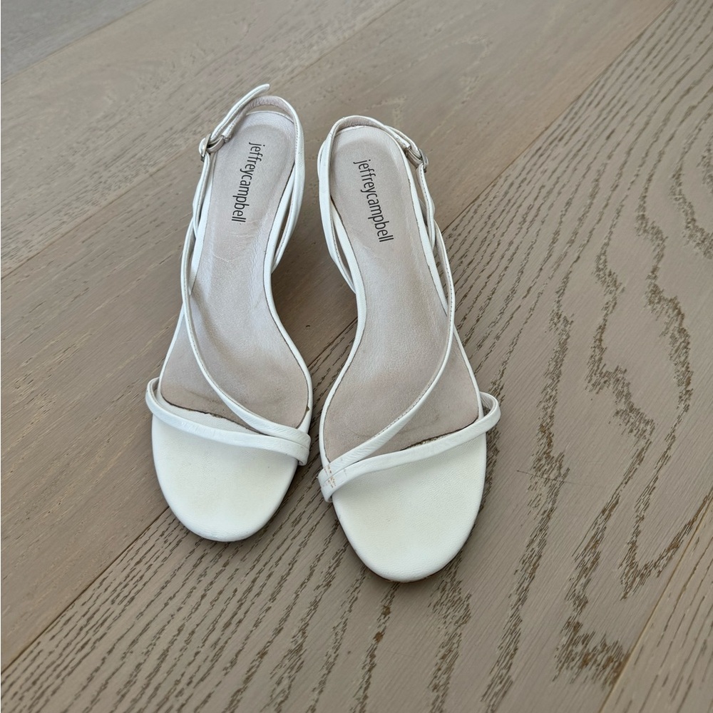 Jeffrey Campbell White Strappy Slingback Heels